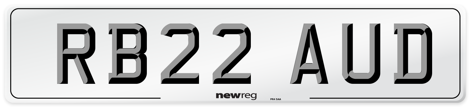 RB22 AUD Number Plate from New Reg